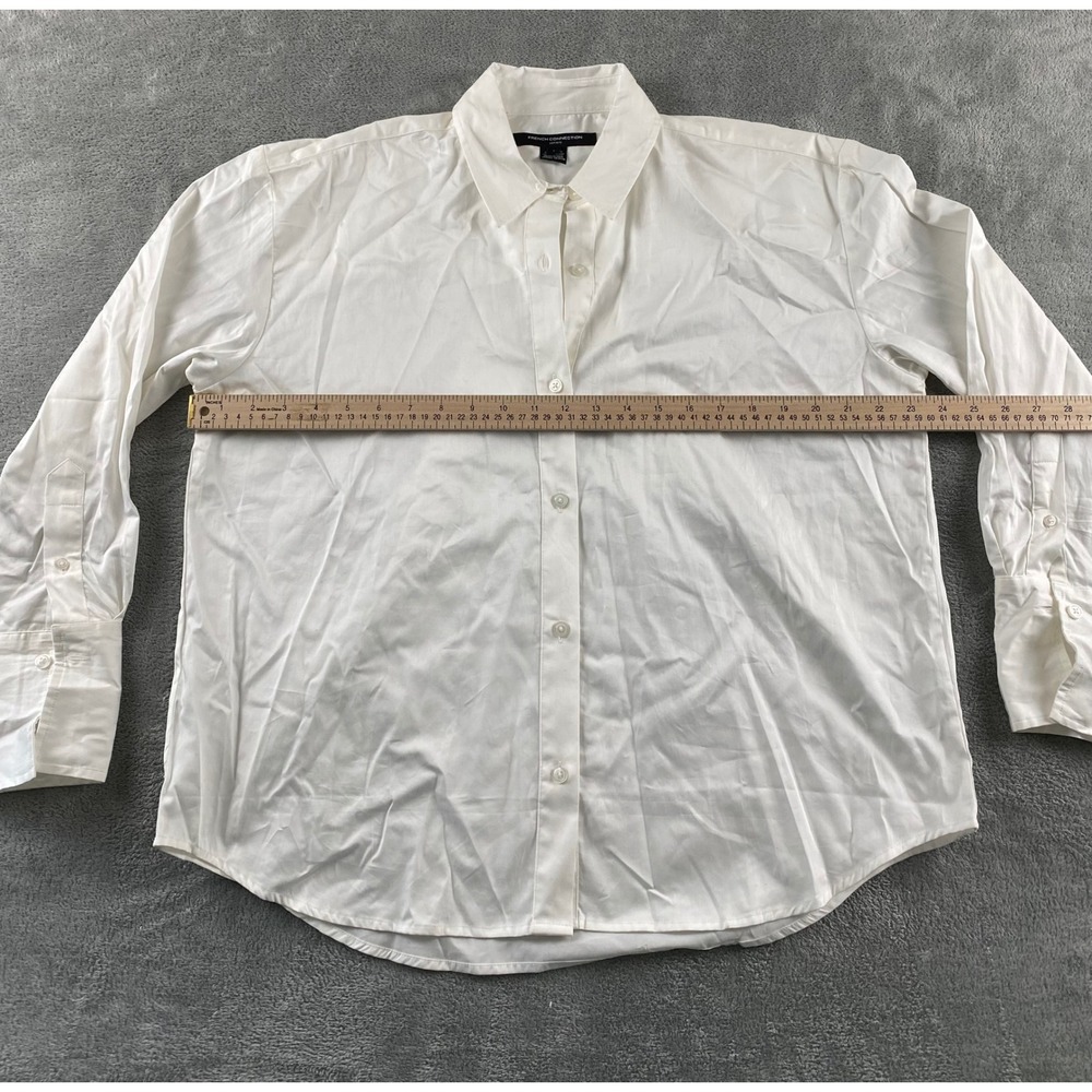 French Connection Mens White Long Sleeve Button Down Shirt Size S Regular Fit - Picture 4 of 10